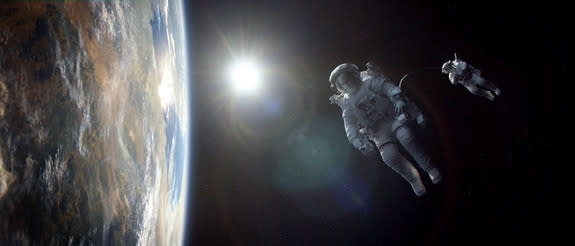 A scene from Warner Bros. Pictures' science-fiction thriller "Gravity," a Warner Bros. Pictures 2013 release.