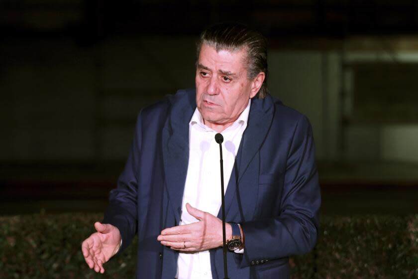 Haim Saban speaks at the Academy Museum of Motion Pictures' Unveiling of the Saban Building event at the Petersen Automotive Museum on Tuesday, Dec. 4, 2018, in Los Angeles. (Photo by Willy Sanjuan/Invision/AP)