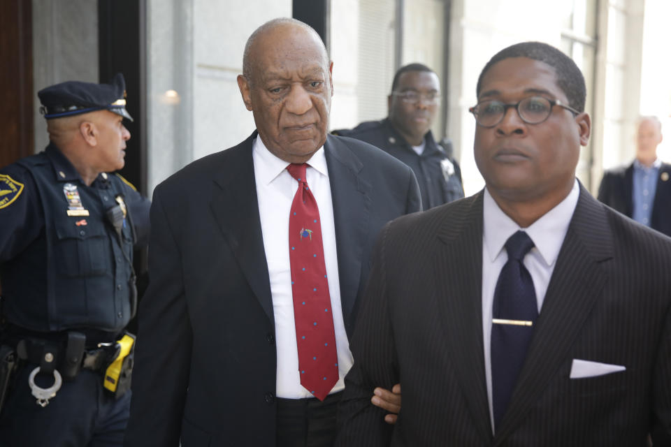 Bill Cosby leaves a Pennsylvania court on April 26, 2018, after being convicted <span>on three counts of aggravated indecent assault</span>. (Photo: Dominick Reuters/AFP/Getty Images)