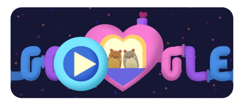 The Google Doodle for Valentine's Day in 2022 (Google)