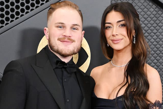 <p>Gilbert Flores/Billboard via Getty</p> Zach Bryan and girlfriend Brianna 'Chickenfry' LaPaglia at the Grammy Awards in Los Angeles in February 2024