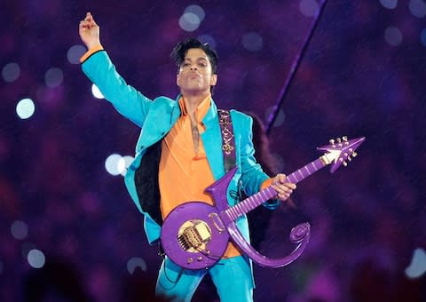 Prince performs at the Super Bowl in Miami in 2007 - Credit: Chris O'Meara/AP