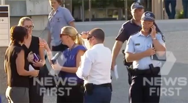 Police interviewed staff and students to determine the source of the threat. Photo: 7 News