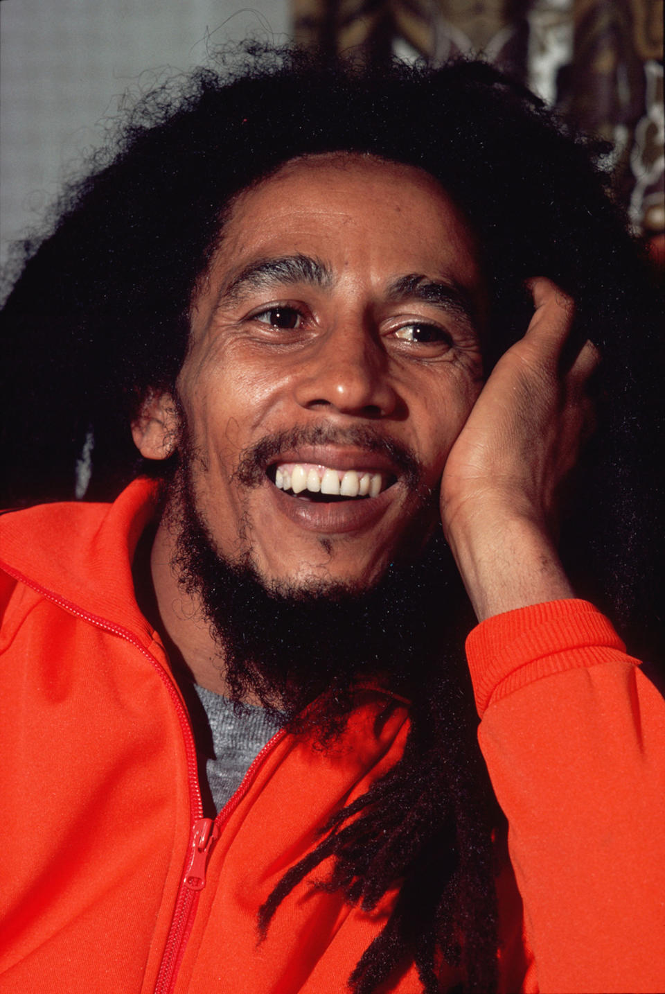 Marley happily posing for a portrait in 1975