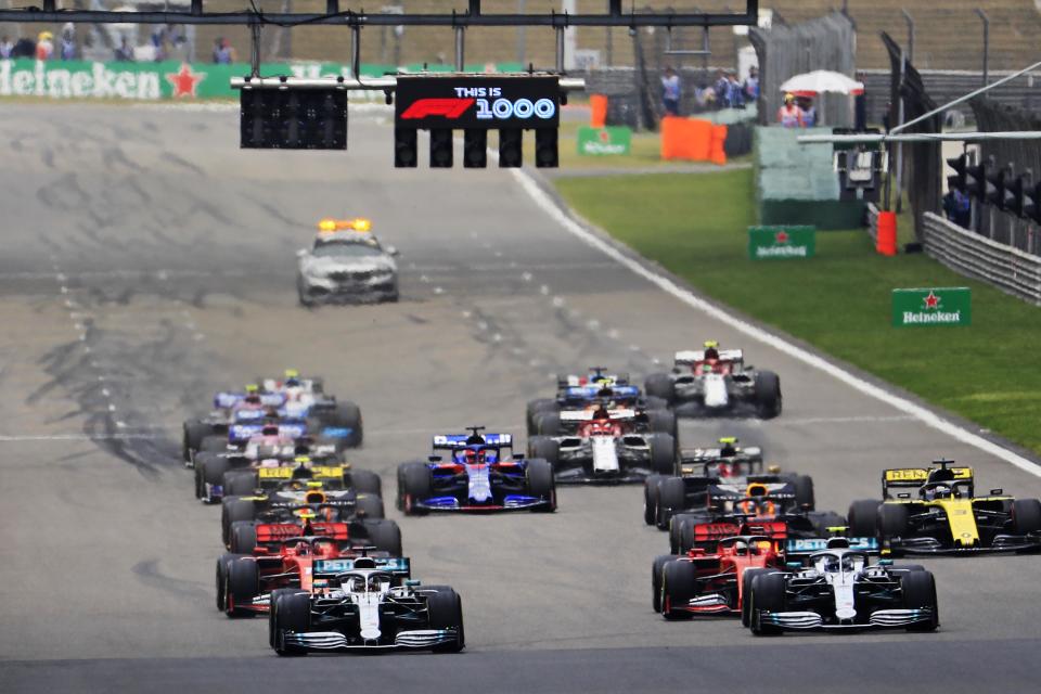 SHANGHAI, CHINA - APRIL 14: Racers compete in the Formula 1 Heineken Chinese Grand Prix 2019 at the Shanghai International Circuit on April 14, 2019 in Shanghai, China. (Photo by Yin Liqin/China News Service/Visual China Group via Getty Images)