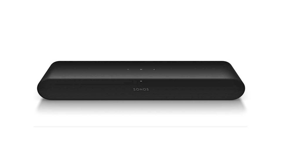 The Sonos Ray soundbar seen against a white background.