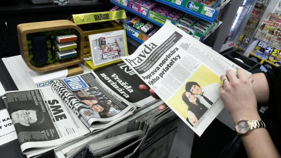 Newspaper stand in Slovakia