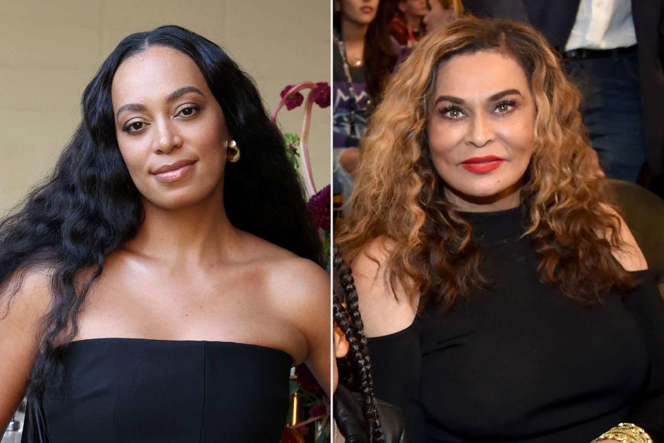 <p>getty (2)</p> Solange and Tina Knowles