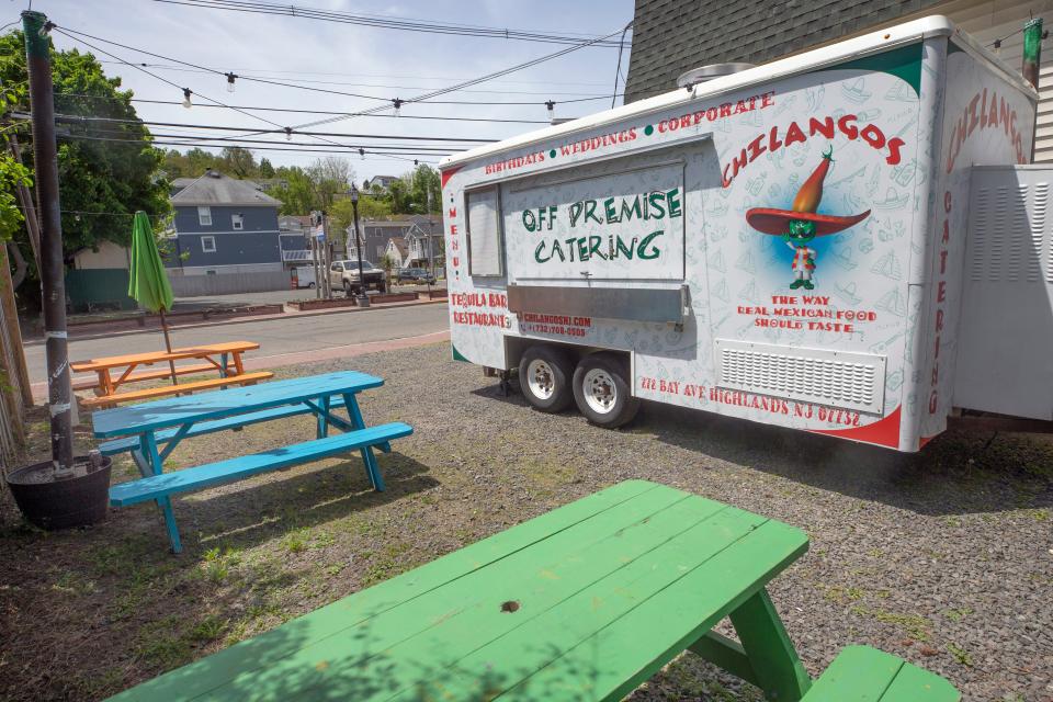 A Chilangos trailer outside the Highlands restaurant on May 18, 2022.