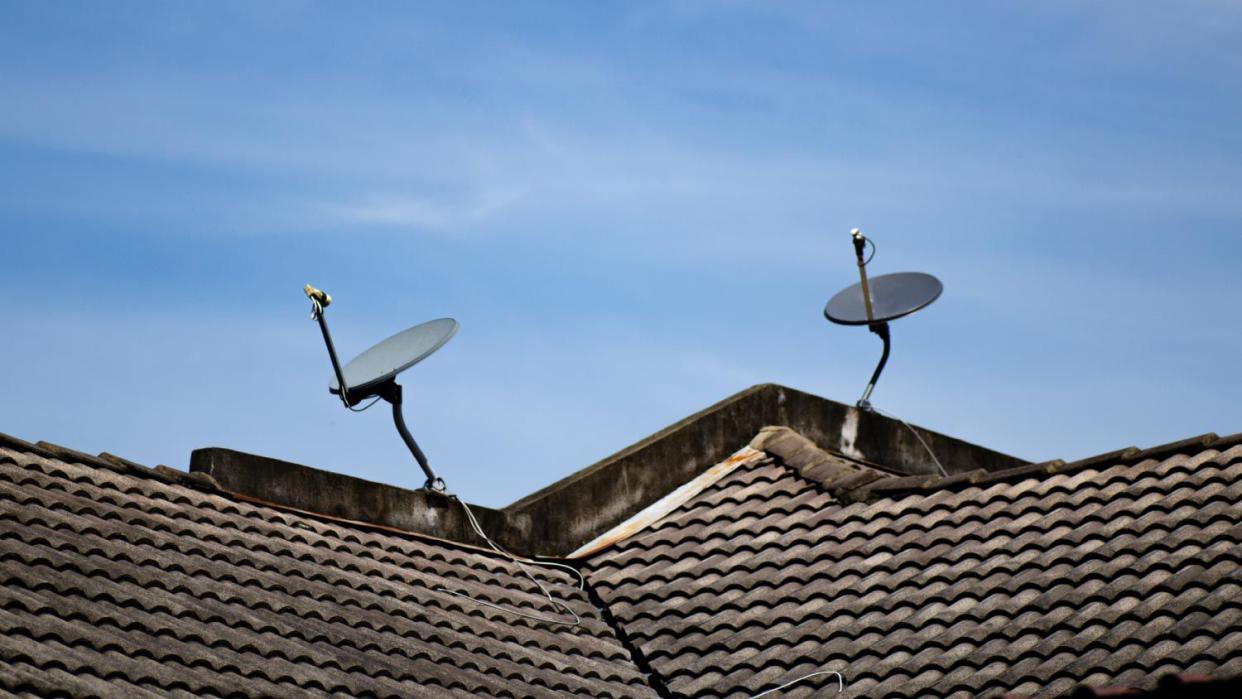 Two satellite dish on the roof