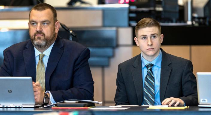 Randy Herman, right, sits in court with his attorney Assistant Public Defender Joseph Walsh during jury selection on April 30, 2019. He was convicted of first-degree murder in the stabbing death of Brooke Preston and sentenced to life in prison. Herman is seeking to vacate the conviction on the grounds that he did not receive a proper defense.