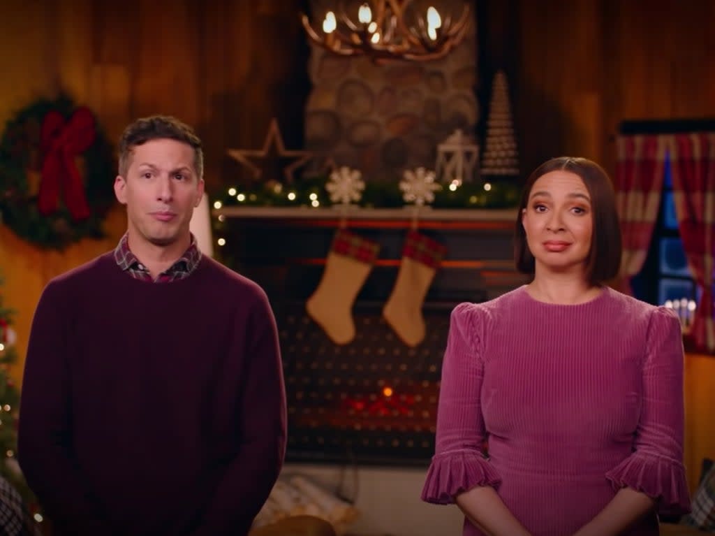 Andy Samberg and Maya Rudolph are the hosts of a new baking show (Peacock)