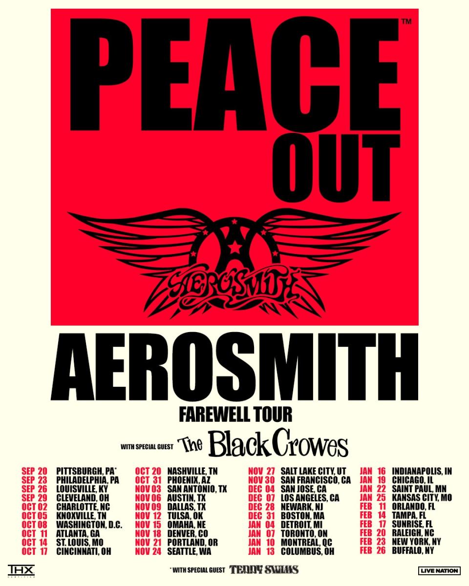 Aerosmith 2024-2025 tour poster