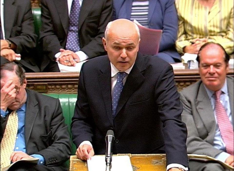 Leader of the opposition Iain Duncan Smith pictured during Prime Minister’s Questions on September 10 2003, a few weeks before losing a vote of confidence (PA) (PA Archive)