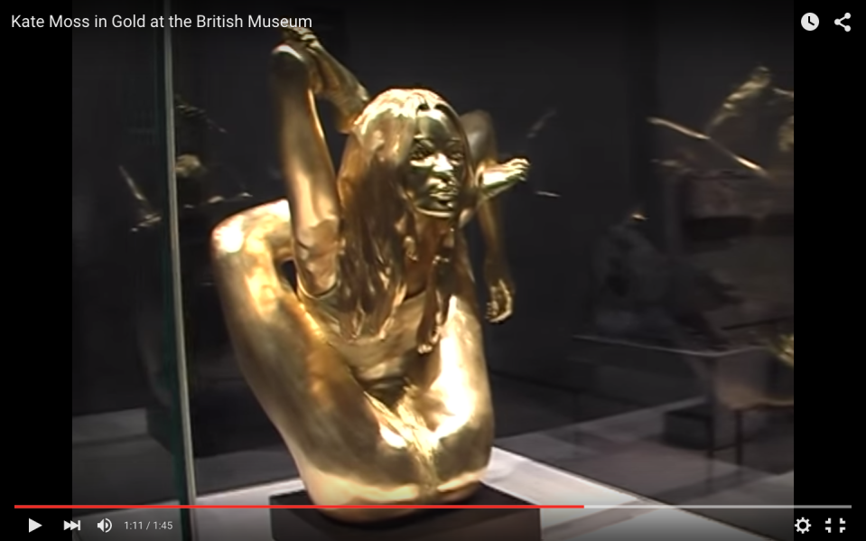 Photo: Kate Moss sculpture at the British Museum via Youtube screengrab