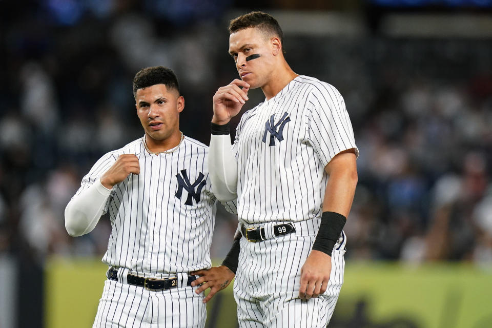 Gleyber Torres has been an avatar of the Yankees' recent struggles despite Aaron Judge's continued excellence. (AP Photo/Frank Franklin II)