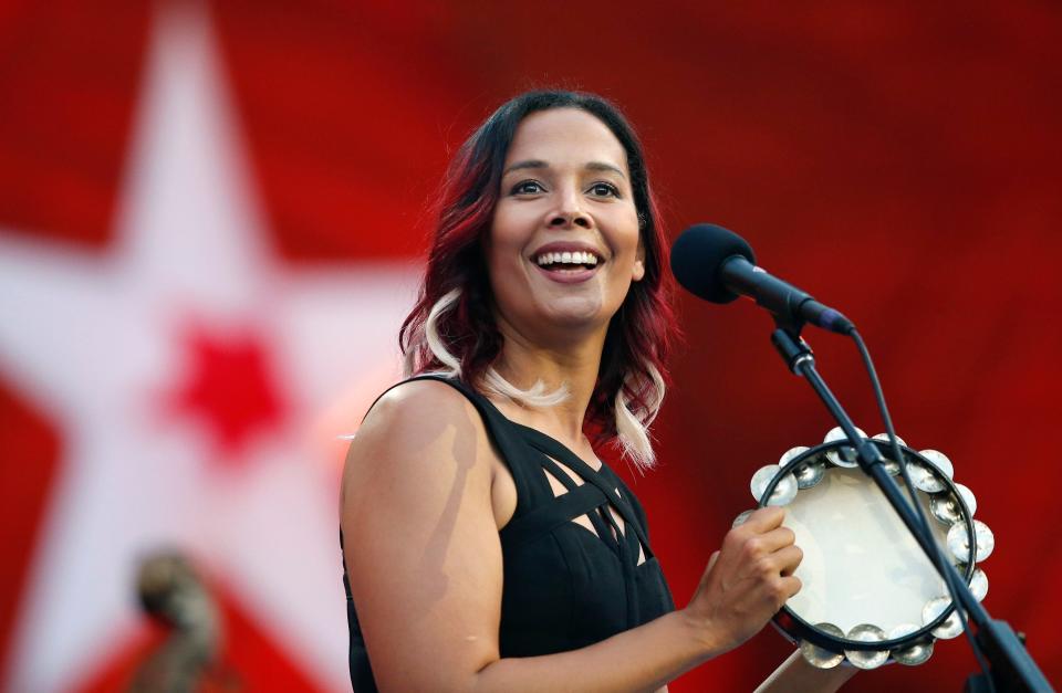 Rhiannon Giddens plays at Fort Mose on Feb. 18.