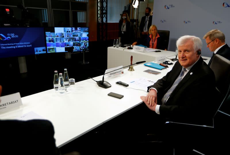 FILE PHOTO: Germany's Interior Minister Horst Seehofer hosts a meeting of European justice and home affairs ministers during Germany's EU council presidency, in Berlin