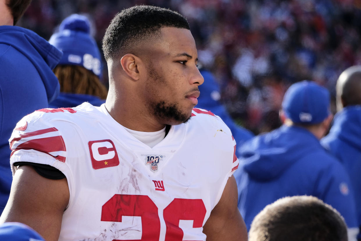Will Saquon Barkley and the Giants reach a deal before next week's deadline? (AP Photo/Mark Tenally)