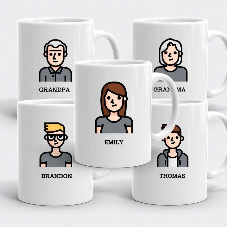 36) Custom Family Characters Mugs