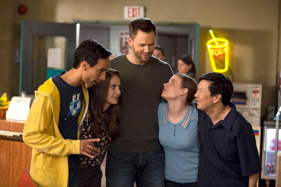 Justin Lubin/Yahoo/Sony Pictures Television Danny Pudi, Alison Brie, Joel McHale, Gillian Jacobs and Ken Jeong in 