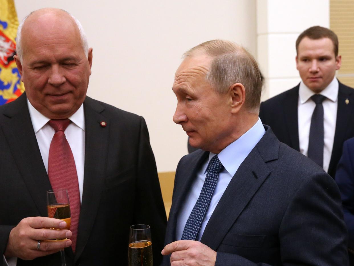 Rostec CEO Sergei Chemezov and Russian President Vladimir Putin
