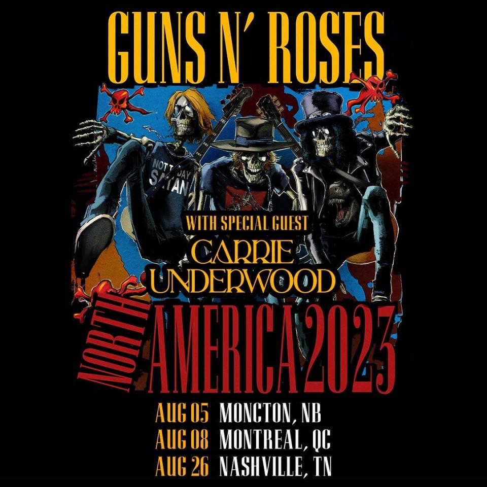 Carrie Underwood will join Guns n' Roses on the road for a trio of dates in August 2023