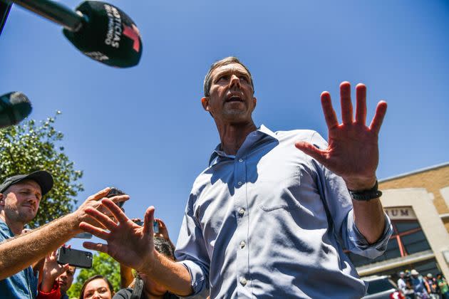 Democratic gubernatorial candidate Beto O'Rourke speaks to the media after interrupting a press conference held by Texas Gov. Greg Abbott in Uvalde, Texas, on May 25. One college student said O'Rourke's actions that day inspired her. (Photo: CHANDAN KHANNA/Getty Images)