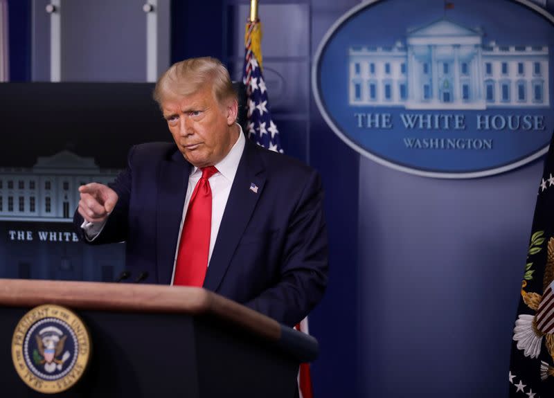 U.S. President Trump hosts coronavirus response task force briefing at the White House in Washington