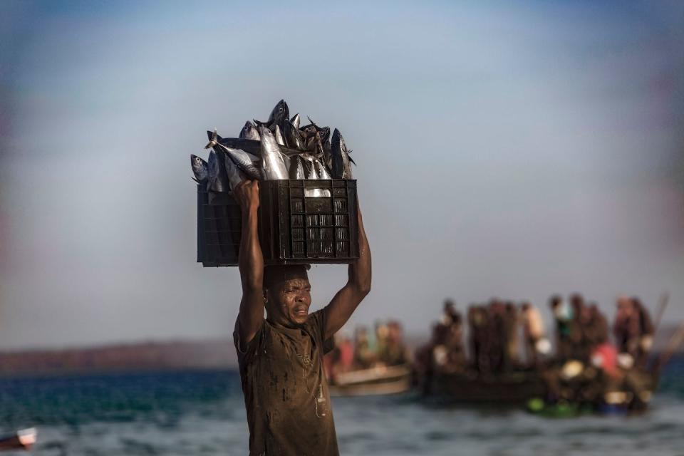 Mozambique is among the countries facing extra financial stress. <a href="https://www.gettyimages.co.uk/detail/news-photo/fisherman-balances-a-crate-of-fishes-on-his-head-on-news-photo/1230026981?adppopup=true" rel="nofollow noopener" target="_blank" data-ylk="slk:Alfredo Zuniga/AFP via Getty Images);elm:context_link;itc:0;sec:content-canvas" class="link ">Alfredo Zuniga/AFP via Getty Images)</a>