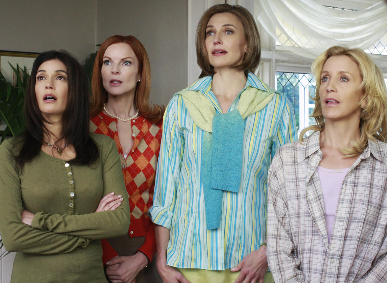 Teri Hatcher, Marcia Cross, Brenda Strong and Felicity Huffman star in Desperate Housewives.