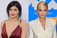 <p>Kylie's first big beauty moment was when she famously dyed her hair blue. Even though the cosmetics businesswoman still routinely changes up her hair color (thanks mostly to wigs), these days she also regularly opts for more minimalistic makeup.</p>