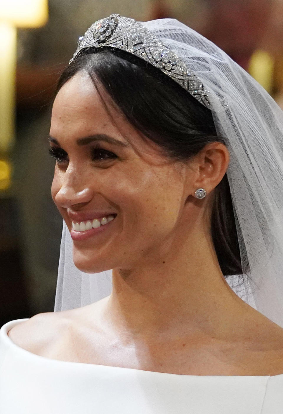 Meghan Markle in St George's Chapel at Windsor Castle during her wedding to Prince Harry, May 19, 2018.