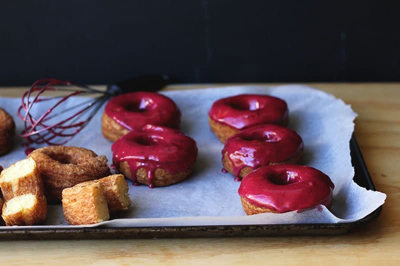 <p>So long cronut, this biscuit-donut hybrid is the new pastry in town. Try <b><b><a href="https://www.food52.com/blog/10763-how-to-make-fried-angel-biscuit-donuts?utm_source=yahoofood&utm_medium=referral&utm_campaign=9newyearsevesnacks" rel="nofollow noopener" target="_blank" data-ylk="slk:Fried Angel Biscuit Donuts;elm:context_link;itc:0;sec:content-canvas" class="link ">Fried Angel Biscuit Donuts</a><i>.</i></b></b> <i>(Photo: Sarah Coates/Food52)</i></p>