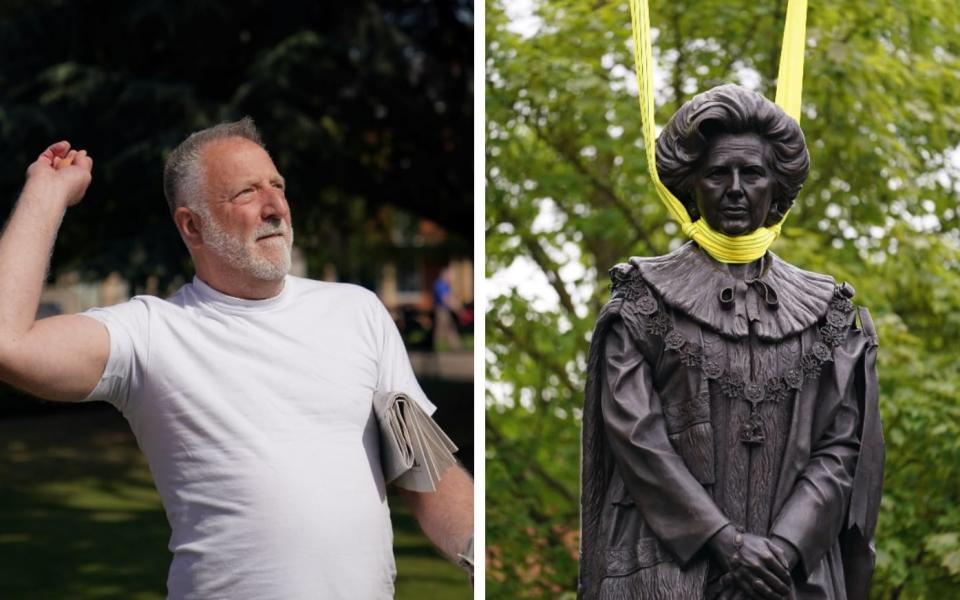 margaret thatcher statue grantham egged