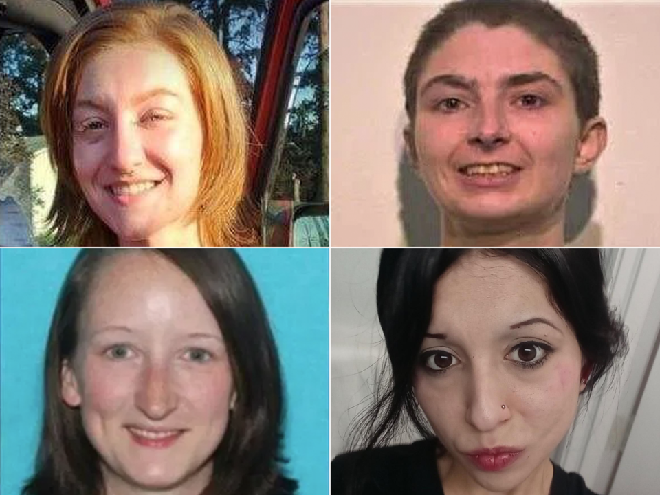 Kristin Smith, 32, Charity Lynn Perry, 24, Bridget Webster, 31, Ashley Real, 22 (Portland Police Bureau/Multnomah County Sheriff’s Office/Polk County Sheriff’s Office)