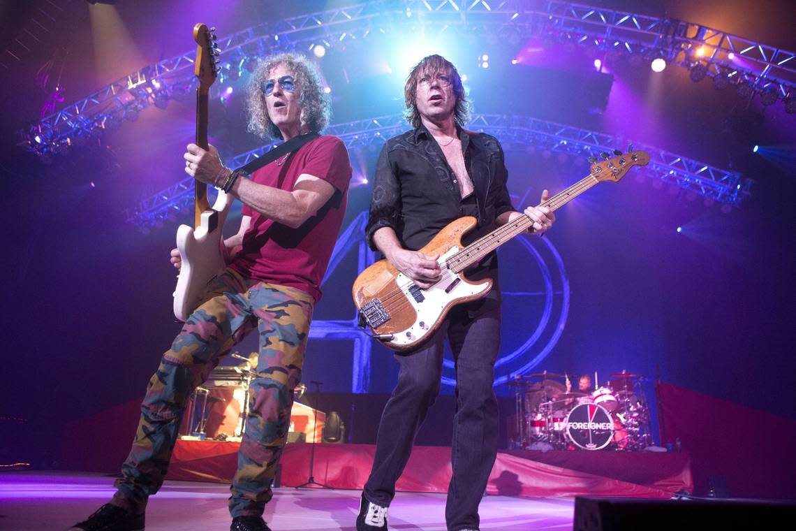 Foreigner, with Bruce Watson, left, and Jeff Pilson, will bring its Historic Farewell Tour to the Starlight Theatre on July 18.