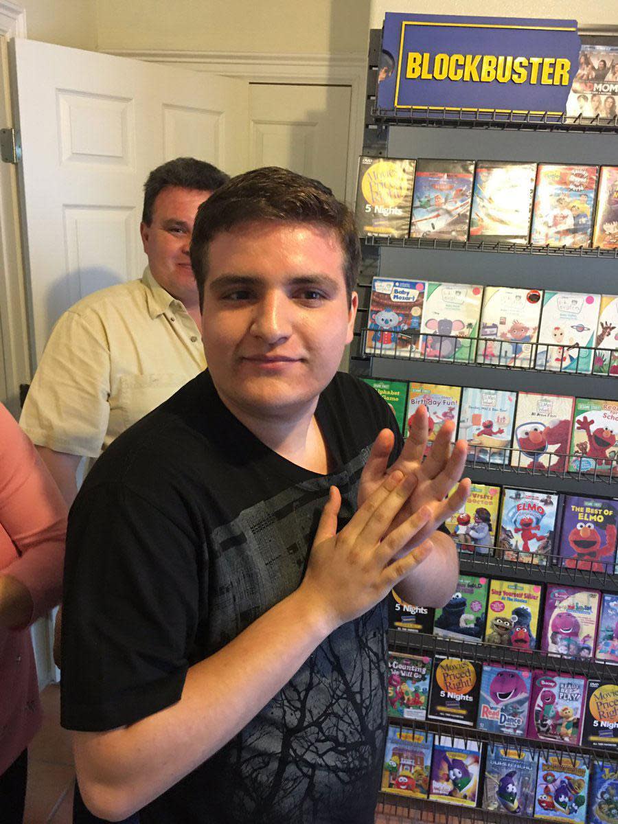 Javier said his brother Hector was smiling and clapping with joy when he saw the mini-store in their home (Twitter @Javiii_Zuniga)