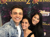 <p>With some of the cast seeing the movie for the FIRST TIME. Look who I found: @brennadamico @dianneldoan!! — @thomasadoherty #descendants2<br><br>(Photo: Thomas Doherty via Instagram) </p>