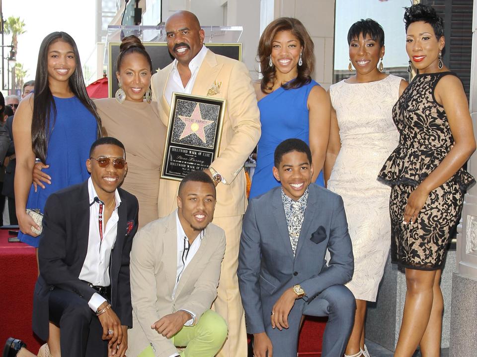 Steve Harvey with his family attend the ceremony honoring him with a Star on The Hollywood Walk of Fame held on May 13, 2013 in Hollywood, California