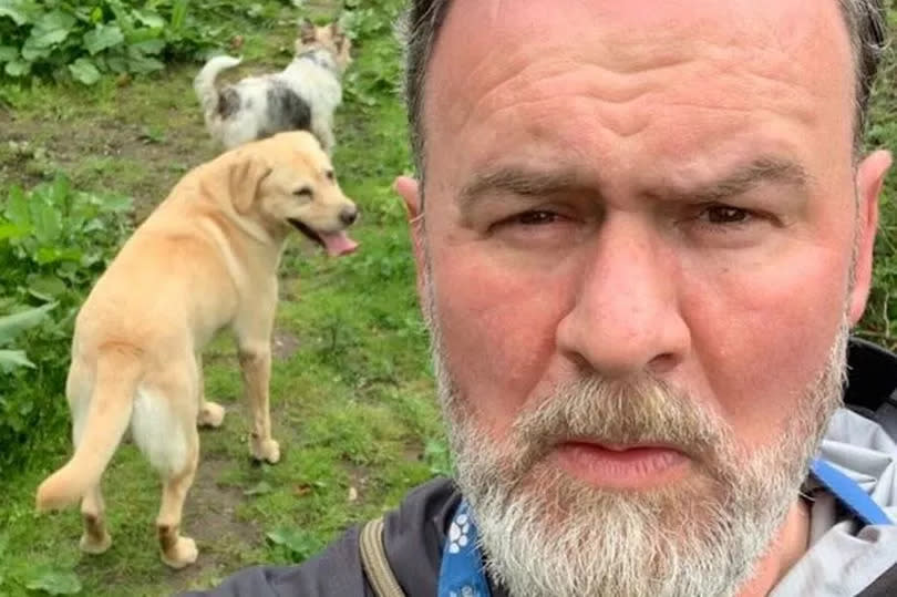 Glynn Purnell taking a selfie with his dogs