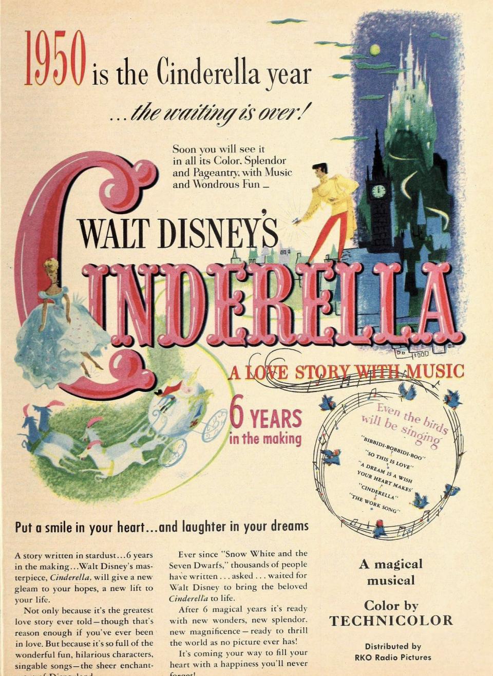 Movie poster for Cinderella. 