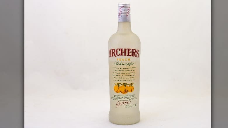 Bottle of Archers peach schnapps 