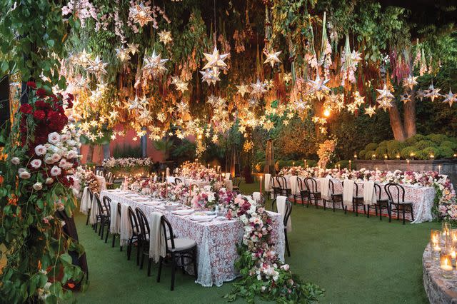 <p>Genevieve de Manio Photography</p> A photo of a garden wedding reception in San Miguel de Allende, Mexico taken by Genevieve de Manio