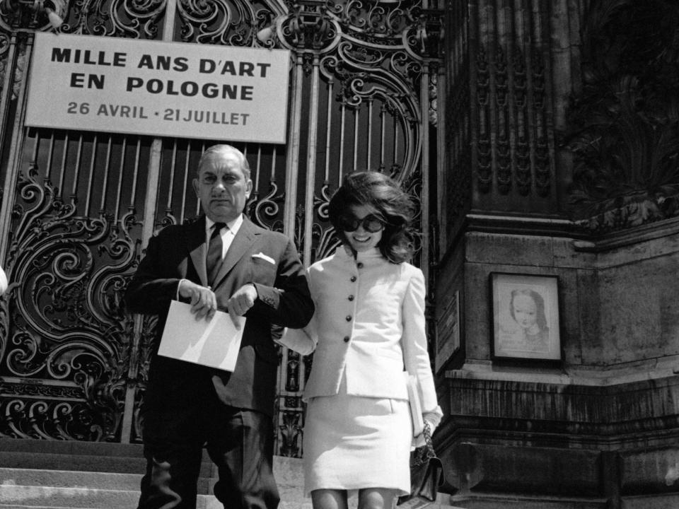 Jackie Kennedy Onassis and Aristotle Onassis in Paris.