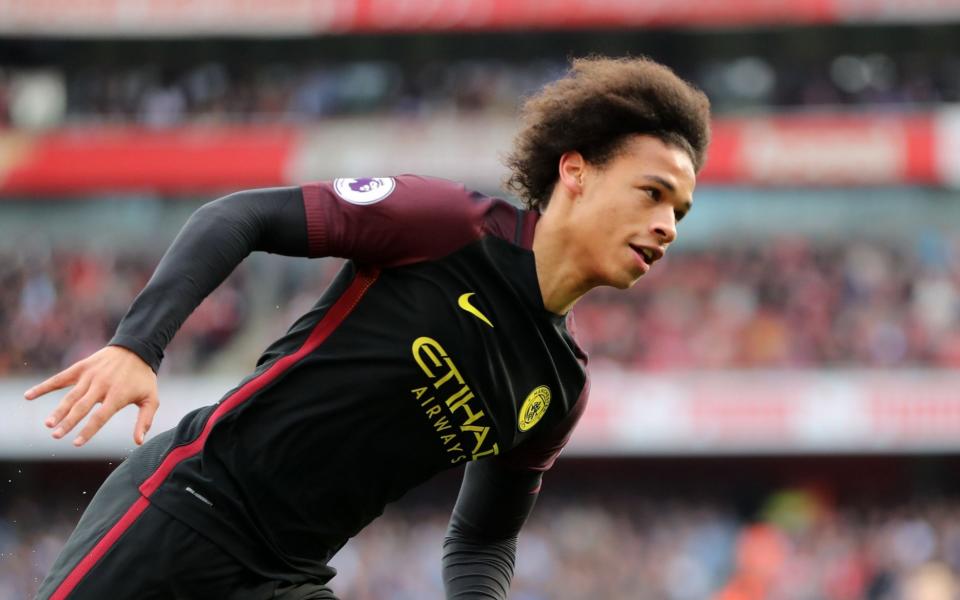 Sane faces Arsenal at Wembley on Sunday hoping to score against them again - Rex Features