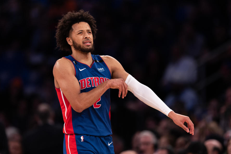 Injuries limited Cade Cunningham to 12 games last season, but he's in line to be a major fantasy contributor if he can stay healthy. (Photo by Dustin Satloff/Getty Images)