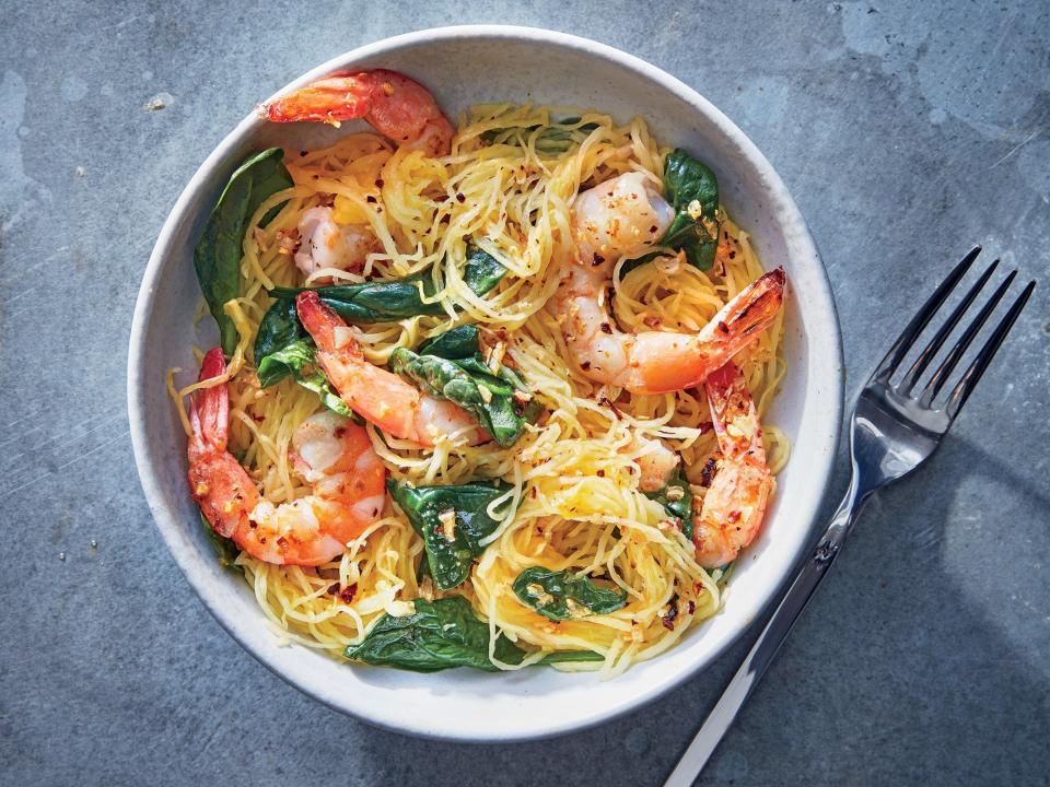 Spaghetti Squash Shrimp Scampi