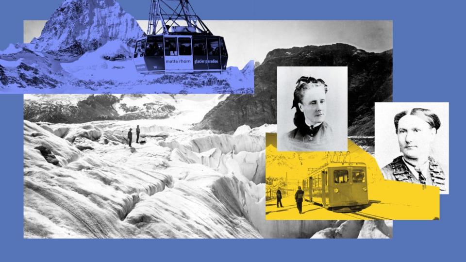 <div class="inline-image__caption"><p>From left to right: Matterhorn glacier paradise, Gorner glacier, Gornergrat Railway, Meta Brevoort, and Lucy Walker</p></div> <div class="inline-image__credit"> Photo Illustration by Luis G. Rendon/The Daily Beast; Getty; The Alpine Club</div>
