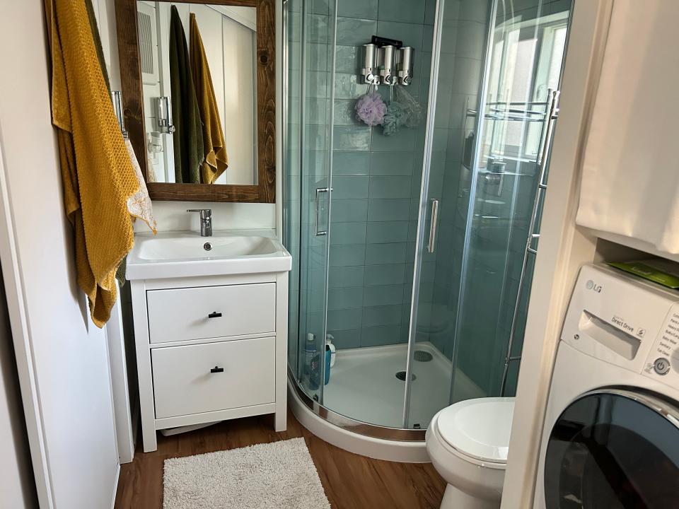 shower and sink area